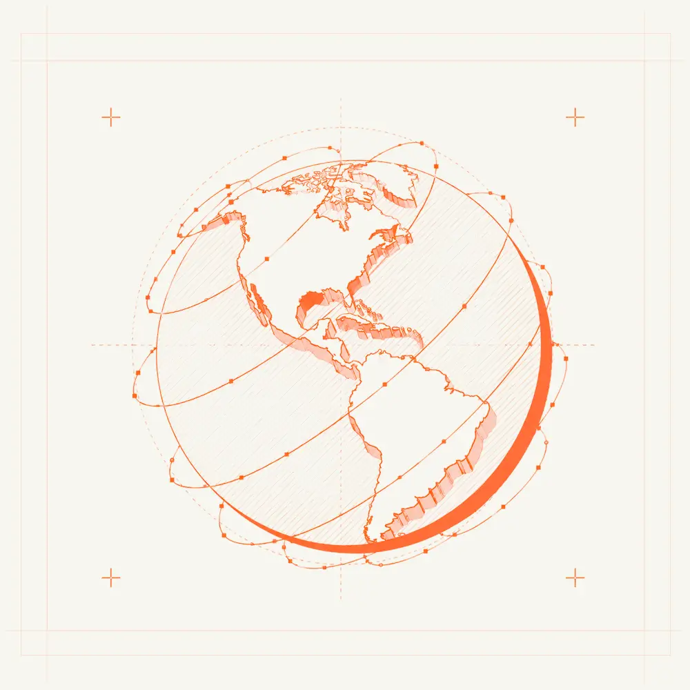 Global proxy network illustration